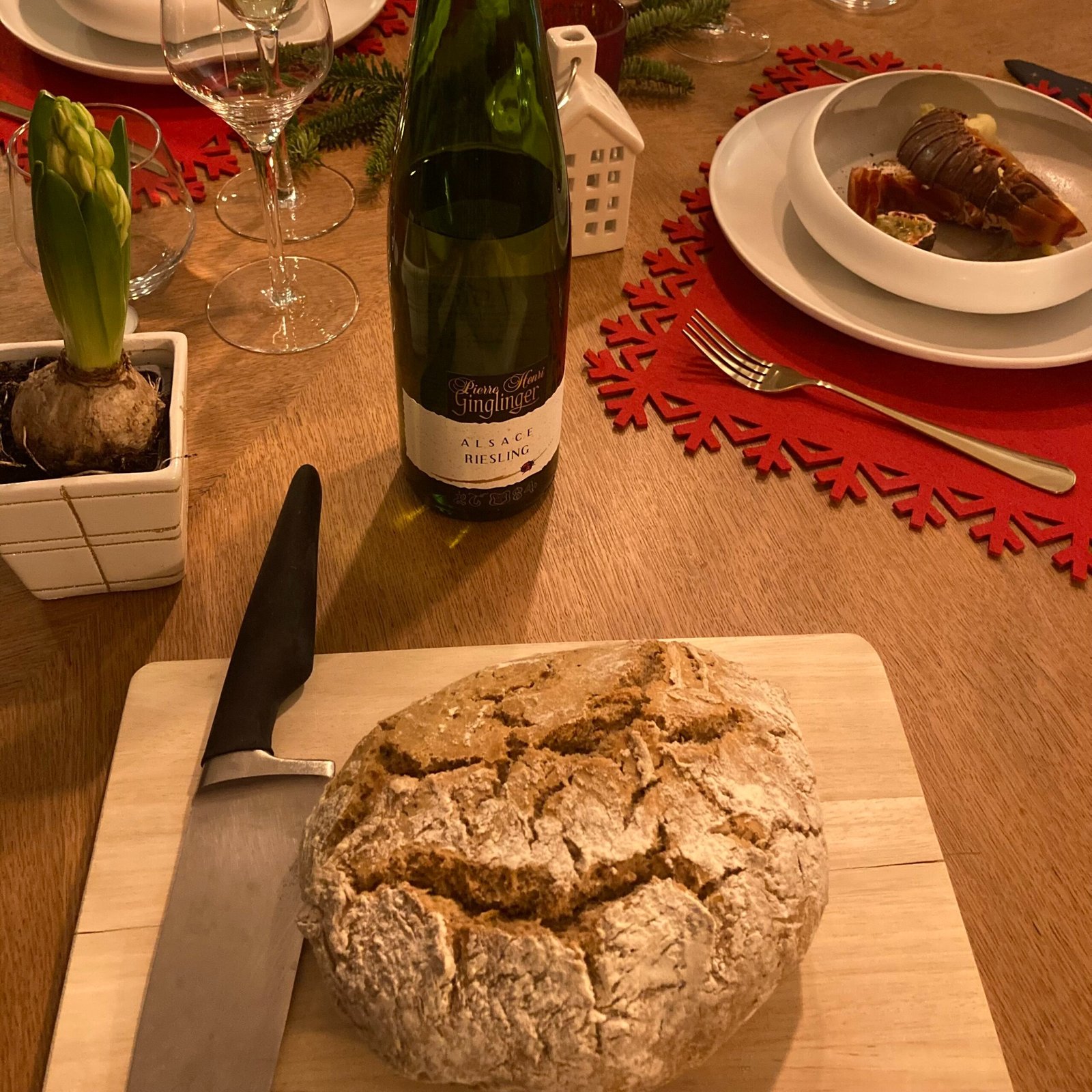 Pain artisanal et vin d’Alsace lors d’un cours de cuisine